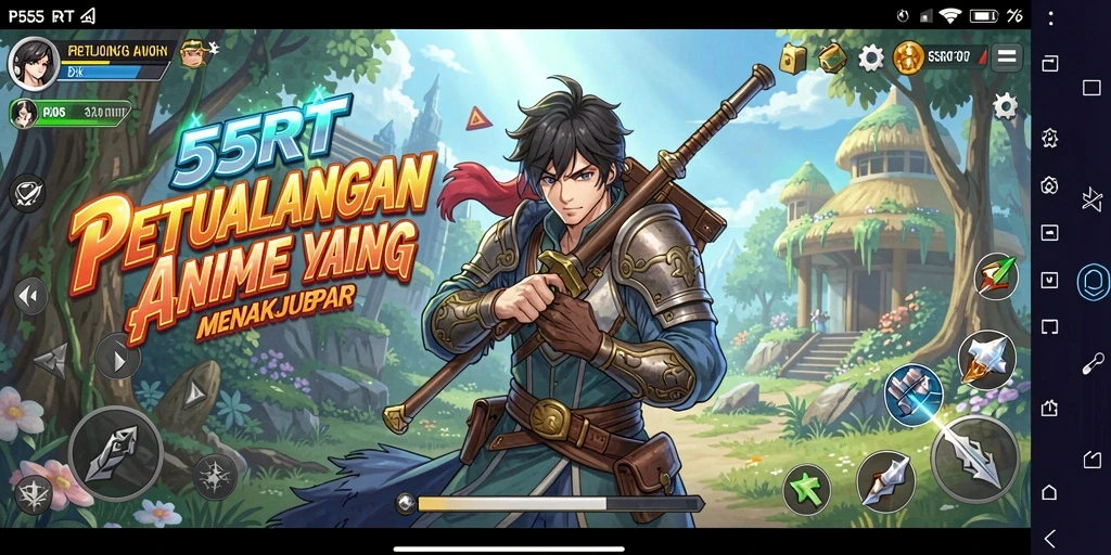Tampilan gameplay seru di dunia Anime penuh warna.