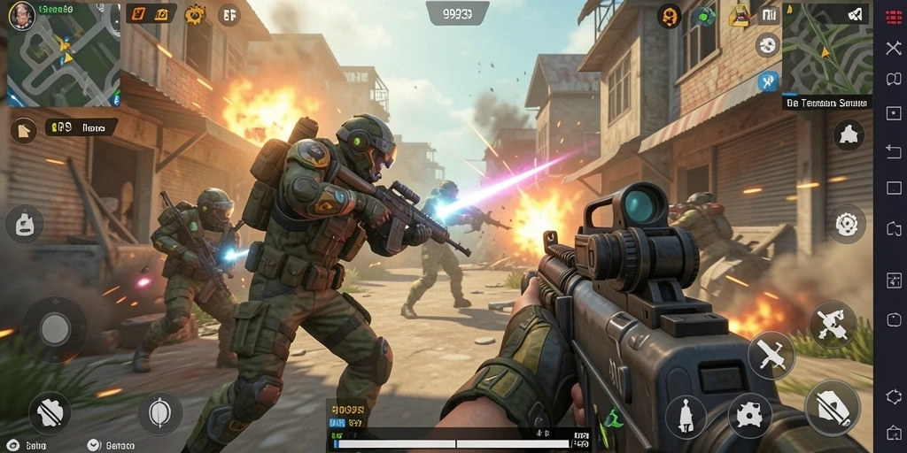 Screenshot gameplay menampilkan aksi pertempuran TPS yang mendebarkan.