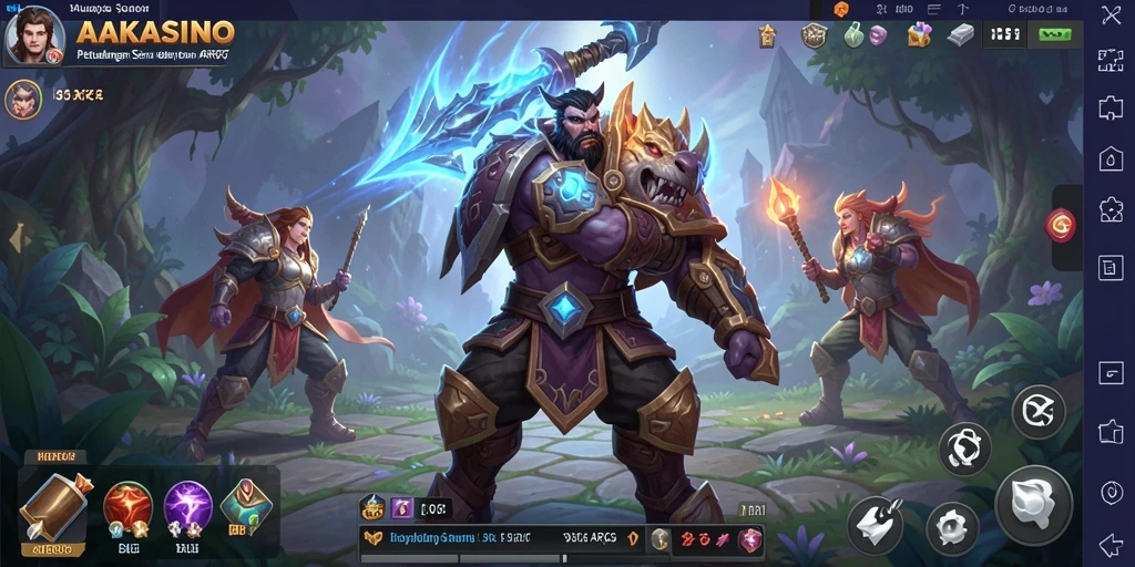 Screenshot utama AAKASINO menampilkan aksi pertarungan seru di dunia ARPG.