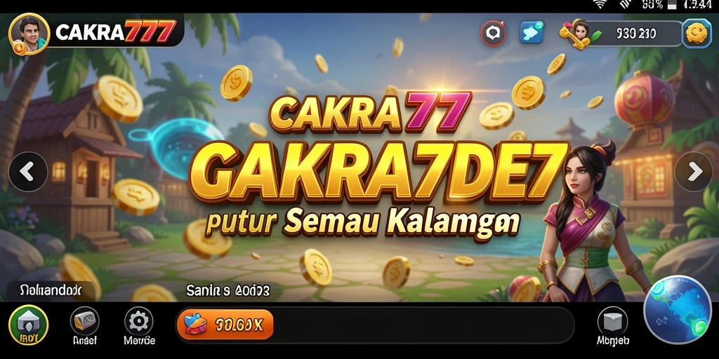 Tampilan gameplay menarik CAKRA777 dengan karakter yang aktif.
