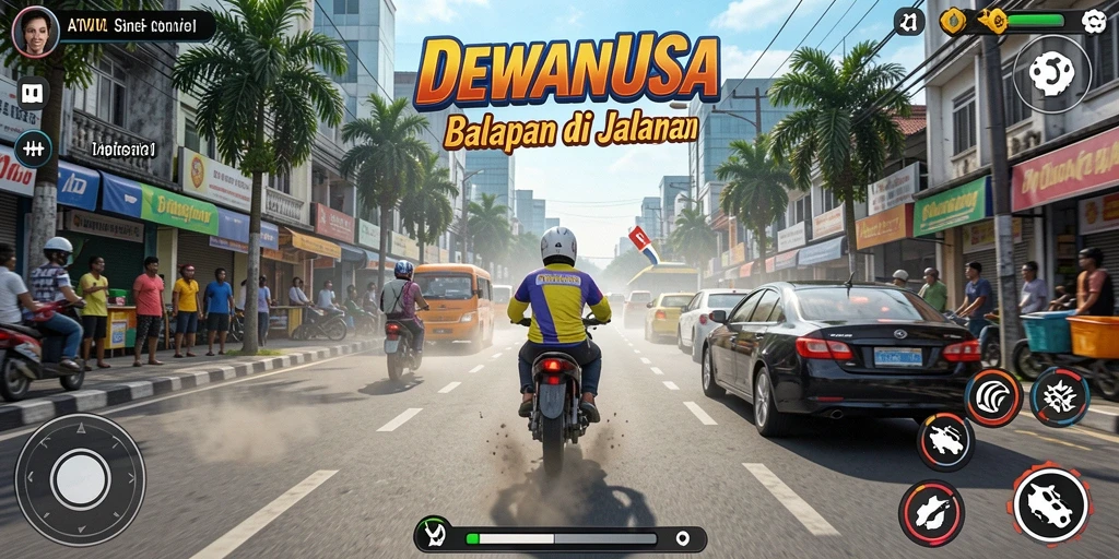 Gameplay balapan yang mendebarkan di DEWANUSA.