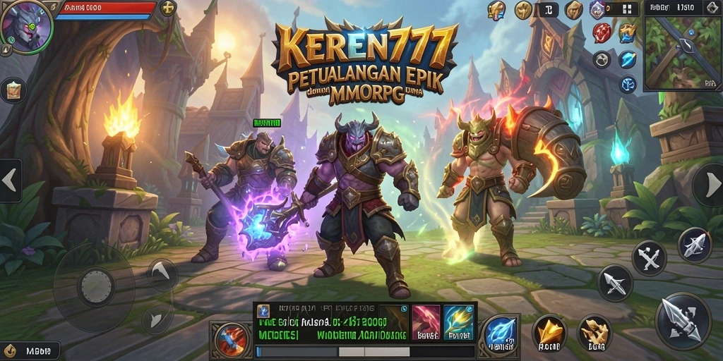Screenshot gameplay KEREN777 yang menunjukkan pertarungan seru di dungeon.