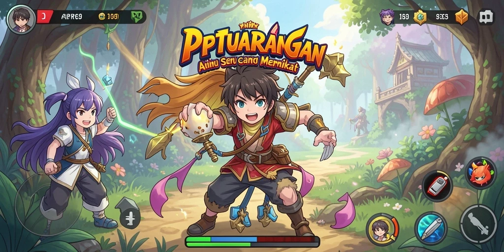 Tampilan gameplay yang menarik dari PPRRYY, penuh aksi dan karakter Anime.