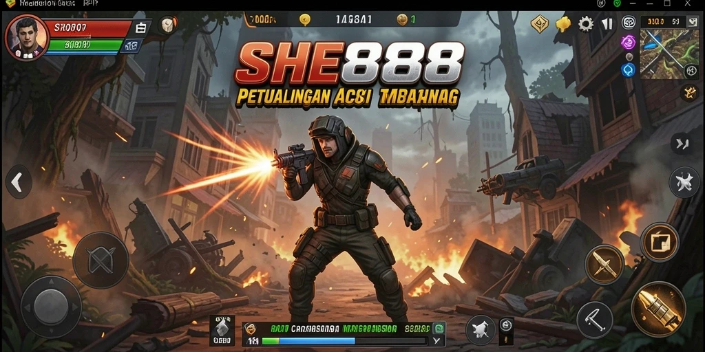 Tampilan gameplay menarik dan mendebarkan di SHE888