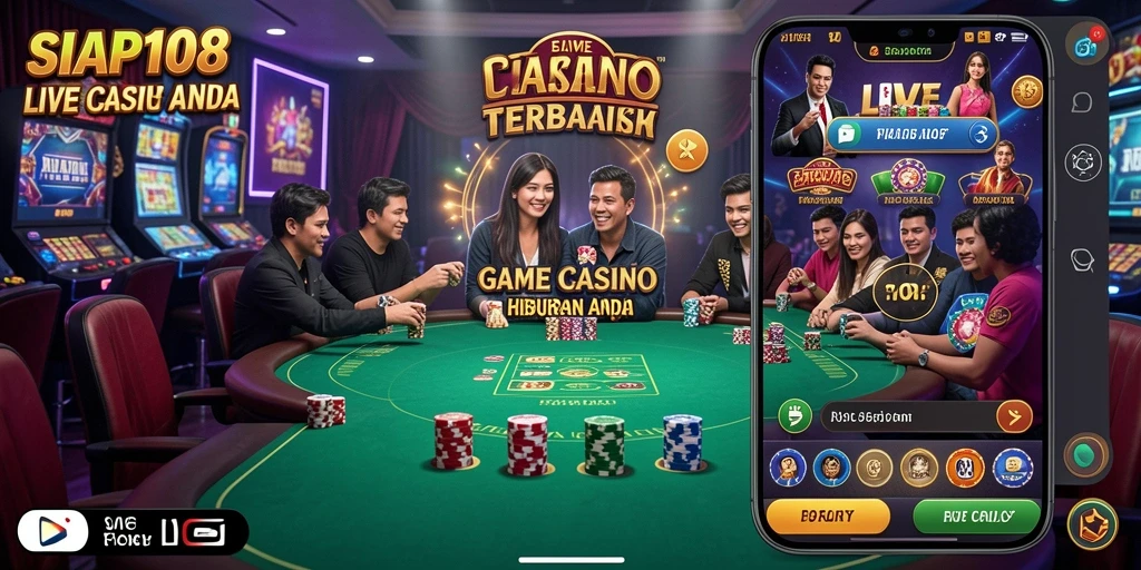 Screenshot gameplay Live Casino SIAP108 yang mendebarkan dan interaktif.